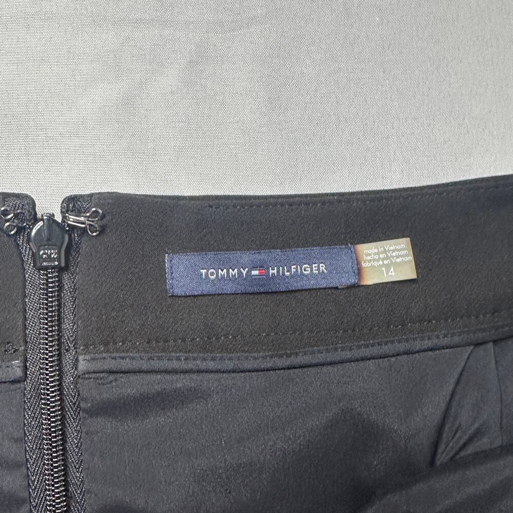 Tommy Hilfiger Black Pencil Skirt Size 14 Classic Preppy Office Career Workwear - Picture 4 of 8
